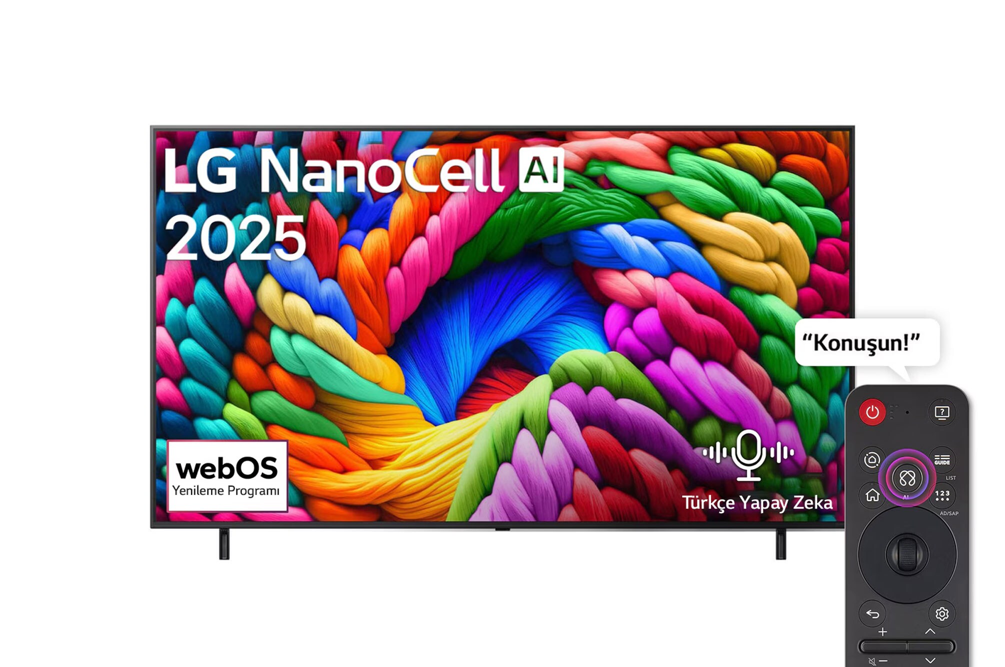 65 inç LG NanoCell AI NANO90 4K Smart TV AI Sihirli Kumanda HDR10 webOS25 2025